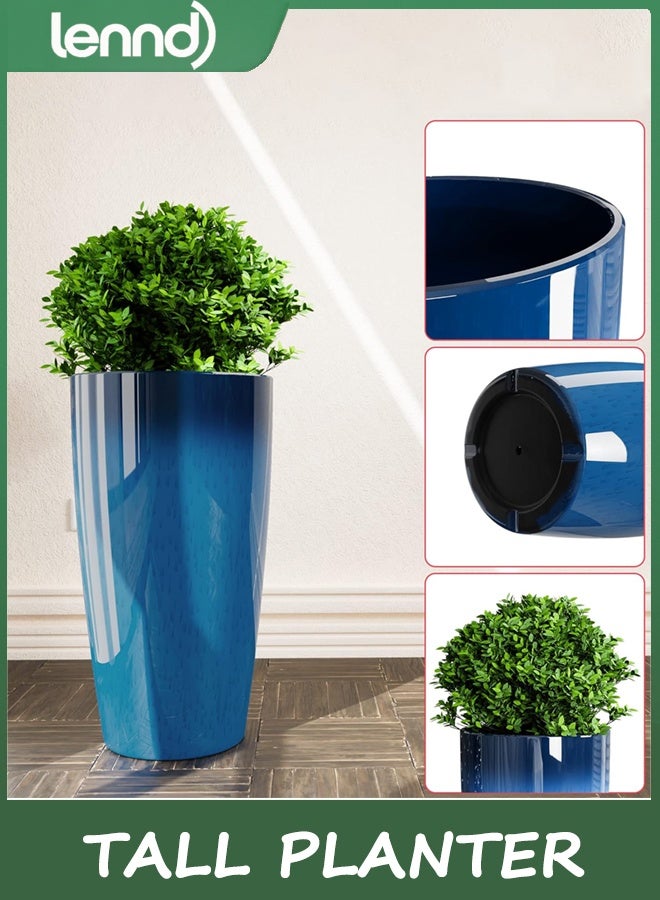 لينند 53cm الزراعة الطويلة للنباتات في الهواء الطلق مجموعة من 2,الزراعة في الهواء الطلق للشرفة الأمامية,أواني كبيرة للنباتات في الهواء الطلق الداخلي,الزراعة الزرقاء أواني الزهور (الأزرق) - Image 4